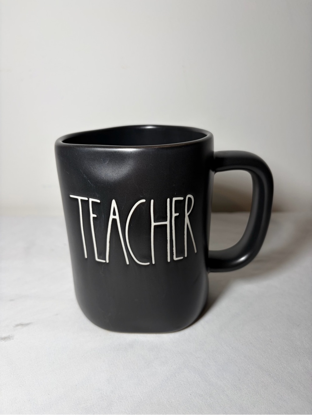 Rae Dunn Black 'Teacher' Ceramic Mug